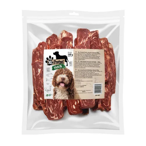 Herr. Brezel-Hundeleckerli, weiche Enten- und Kabeljaustreifen, 500 g