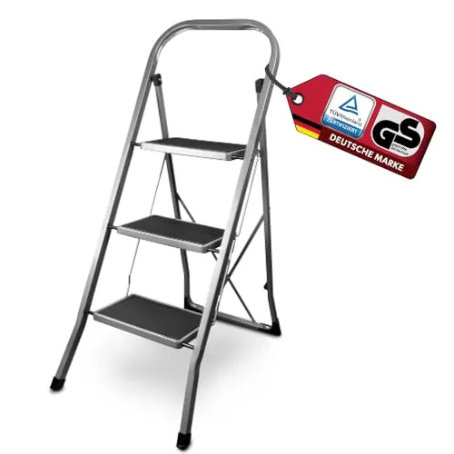 siwitec Klapptritt aus Stahl mit 3 Stufen, anthrazit von siwitec