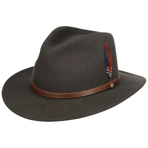 Stetson Oriska Traveller Wollhut Regenhut Unisex Sommer Winter dunkelgrau XL (60-61 cm)