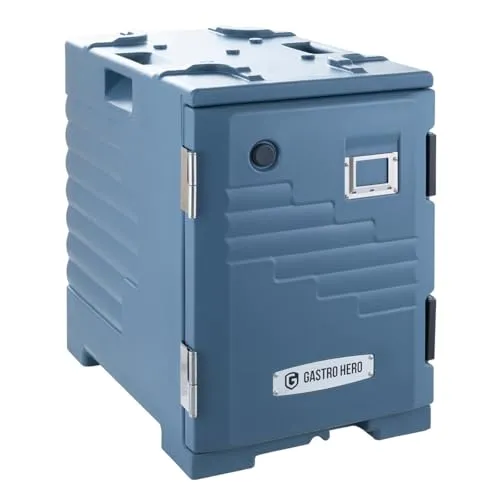 GastroHero Thermobox ECO GN 1/1 - Frontlader für Gastronomie - Transportboxen für Lebensmittel, hält Speisen über 4 Stunden warm, ideal für Gastronomie mit 12 Auflageschienen und flexibler Mobilität durch Rollen.