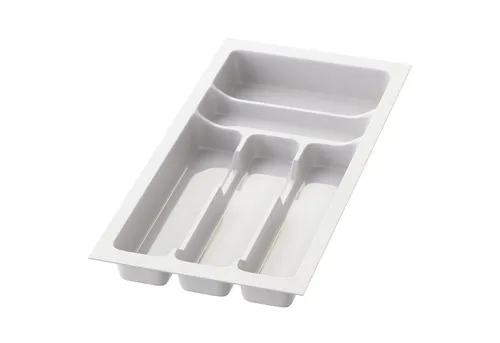 sossai® Besteckeinsatz Besteckkasten für Schubladen 30-90cm in Weiß, 33x49cm, 6 Fächer weiß 33 cm x 4,5 cm x 49 cm