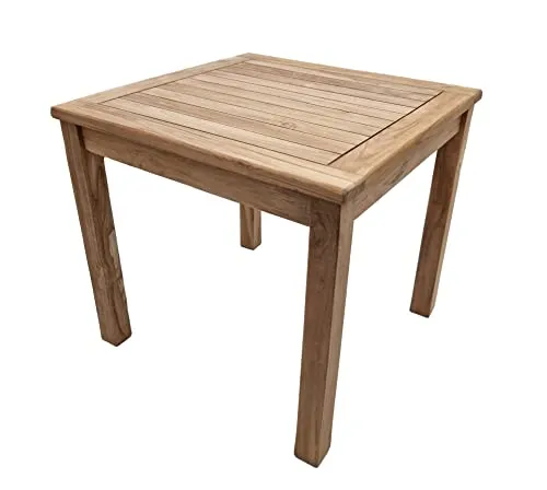 Spetebo Beistelltisch aus Teakholz - 50 cm, unbehandelt - Beistelltisch aus massivem Teakholz für Garten, Terrasse oder Balkon. Unbehandelt erhält er mit der Zeit eine elegante graue Patina. Ideal für Pflanzen und Deko, einfach zu montieren.