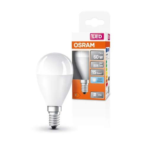 OSRAM E14 LED Lampe STAR matt in Miniballform 7W wie 60W neutralweißes Licht