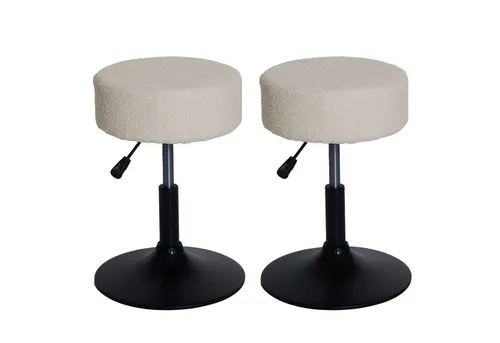 PROREGAL® Drehhocker Hocker höhenverstellbar und drehbar Sitzhöhe 45-57cm Durchmesser 37cm (2 St), 360° drehbar & stufenlos höhenverstellbarer Sitzhocker Schminkhocker