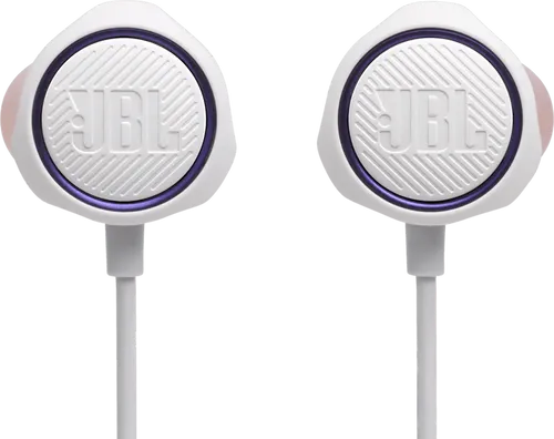 JBL Quantum 50C Weiß - In-Ear Gaming-Kopfhörer - Kopfhörer mit 360° Surround Sound für intensives Mobile Gaming, leicht und bequem, ideal für lange Sessions und unterwegs.