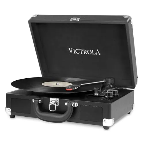 Victrola Suitcase 3-Gang Bluetooth Plattenspieler Kofferplattenspieler - Schwarz