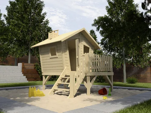 Kinderspielhaus Lotti mit Satteldach 200x120 cm