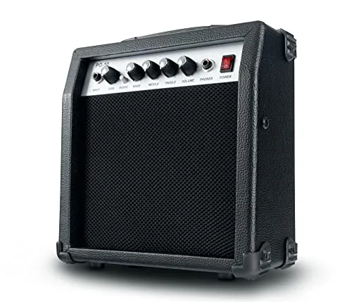 Rocktile Gitarrenverstärker PG-10 - Gitarren-Combo Verstärker mit 10 Watt RMS, 3-Band EQ für individuellen Sound und praktischen Kopfhörerausgang, ideal für Übung und kleine Auftritte.