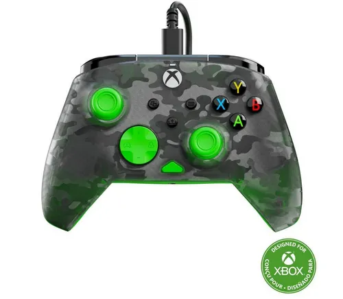 Turtle Beach Rematch Core Ghost Schwarz Camo/Grün Wired Gaming Controller - Gaming Controller für Xbox Series X/S, Xbox One und Windows PCs mit anpassbaren Impuls-Triggern und ergonomischem Design für optimales Gameplay.