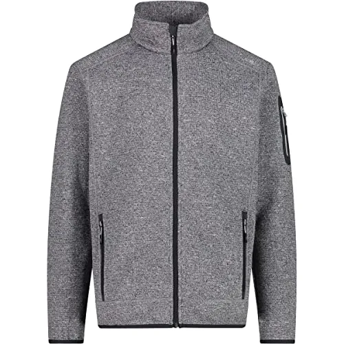 CMP Herren Fleecejacke Knit-Tech - Wanderjacke mit winddichtem Einsatz, ideal als zweite Schicht im Winter oder äußere Schicht im Sommer. Aus robustem Fleece mit meliertem Look für ein stylisches Outdoor-Flair.