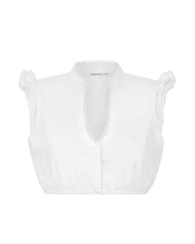Stockerpoint Dirndlbluse Fleur weiß 42 - Trachtenmode, elegante ärmellose Dirndlbluse aus 55% Baumwolle und 45% Polyester für optimalen Tragekomfort und Pflegeleichtigkeit.