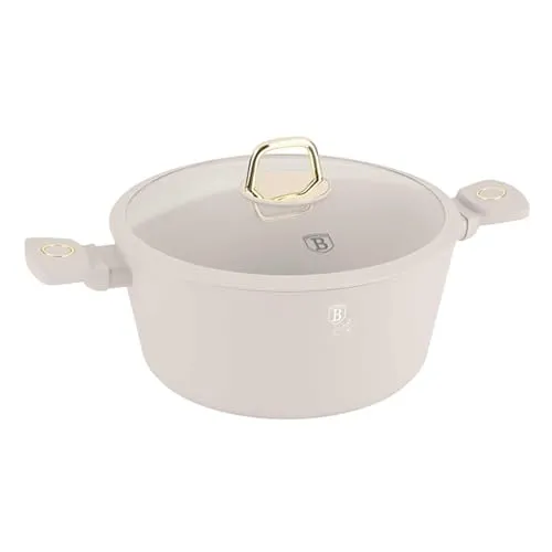 BerlingerHaus Kasserolle 28cm Sahara - Kochtöpfe mit langlebiger TitanPro-Antihaftbeschichtung für müheloses Kochen und einfache Reinigung. Ideal für alle Herdarten, inklusive Induktion, und umweltfreundlich ohne schädliche Chemikalien.