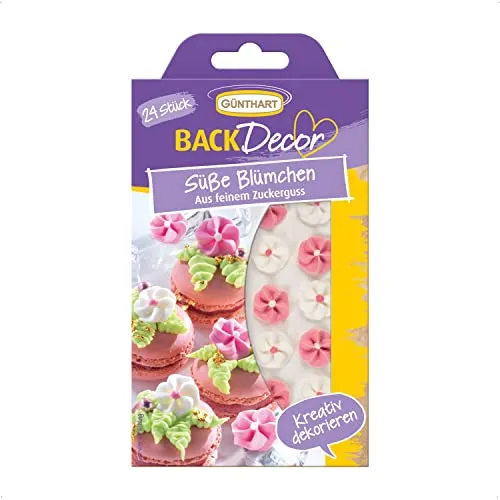 Günthart BackDecor | Zucker Blumen, rosa und weiß