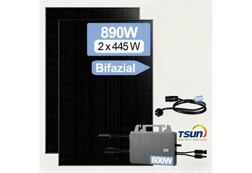 870W Balkonkraftwerk mit Tsun 800W Microinverter und 5M AC Kabel
