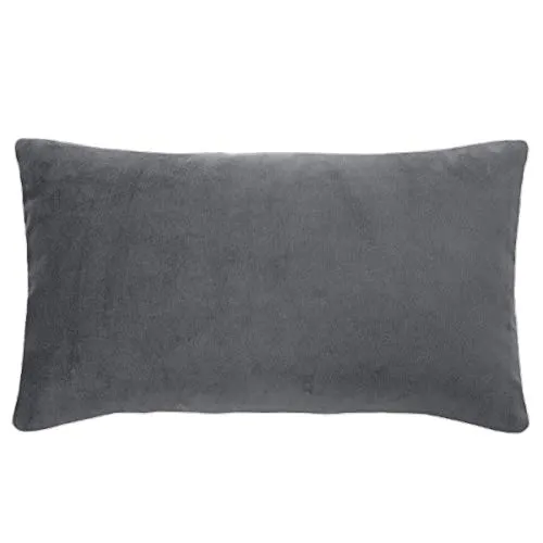 PAD - Elegance - Samt Kissen, Zierkissen, Kissenhülle - 35 x 60 cm - Farbe: Grau - ohne Füllung