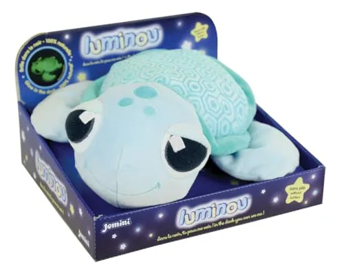 Jemini 040757 MA Plüschtier Schildkröte - Leuchtendes Stofftier ohne Batterien - Stofftier & Teddybären, beruhigt Kinder in der Dunkelheit mit sanftem Licht und benötigt keine Batterien. Ideal für eine angstfreie Nachtruhe, Höhe ca. 25 cm.