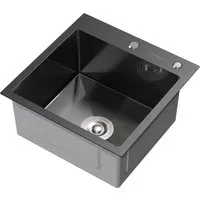 ML-Design Küchenspüle Edelstahlspüle 45x45 cm, Anthrazit