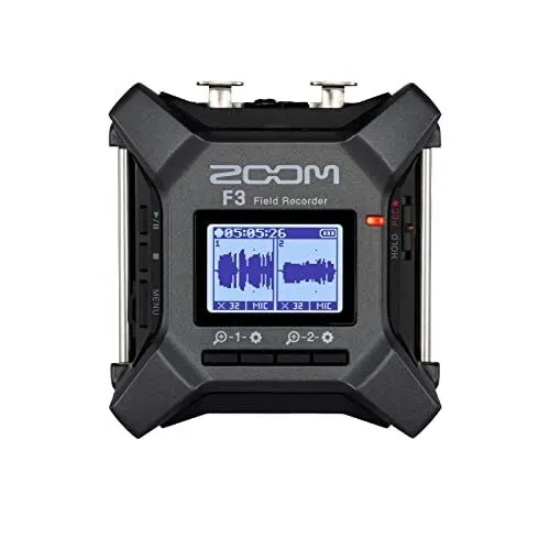 Zoom F3 - Kompakter High-End 2-Spur-Fieldrecorder, 32-Bit Float-Aufnahme bis 192 kHz für professionelle Podcasts und Live-Aufnahmen