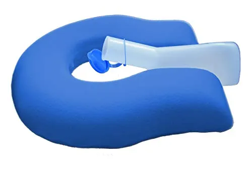 U-Form-Kissen Sitzkissen für Druckentlastung - Rücken- & Sitzkissen aus PU-Schaum, mit Ausschnitt für Urinflaschen, abnehmbarer und waschbarer Frotteebezug, ideal für Komfort und Hygiene.