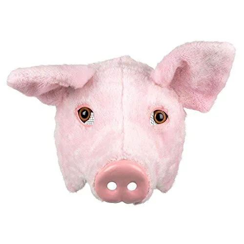 Boland Plüsch-Halbmaske Schwein - Masken & Brillen für Erwachsene, ideal für Karneval und Mottopartys, mit Gummiband für sicheren Halt und originalgetreuer Optik.