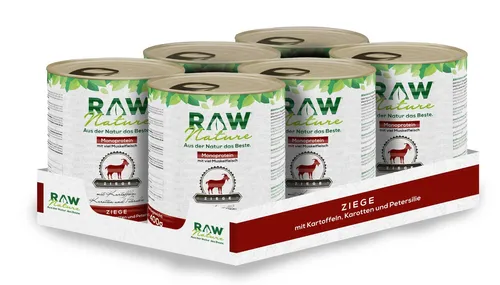 RAW Nature Nassfutter Ziege mit Kartoffeln & Möhren – Monoprotein, für sensible Hunde