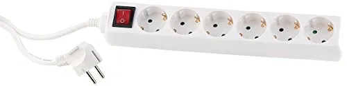 PEARL Mehrfachsteckerleiste: Schaltbare 6-Fach-Steckdosenleiste mit Kinderschutz, 160 cm, weiß (kindersichere Mehrfachsteckdosen, kindersichere Steckdosenleiste, Verlängerungskabel)