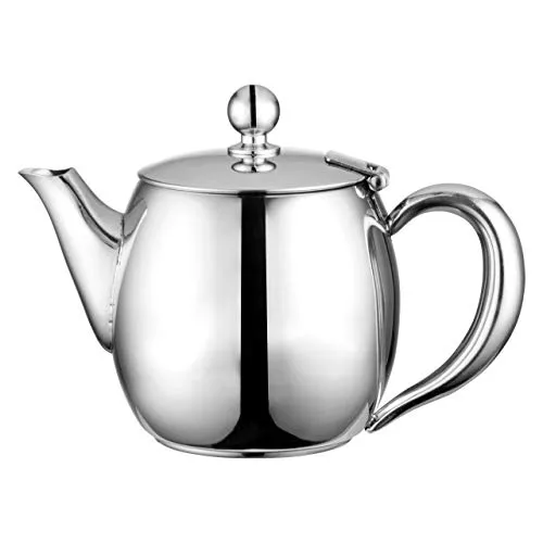 Café Olé BUT-048 Buxton 48oz 1.3L Teekanne aus hochwertigem Edelstahl 18/10 – Hochglanzpolitur, brauen, Tee Trinken, tropffreies Gieβen, Hohle Griffen, 1.3 liters