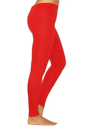 YESET Damen Leggings - Sportliche Baumwollgamaschen in Rot, XXXL-44 - Stoffhosen aus 95% Baumwolle und 5% Elasthan, ideal für Fitness und Yoga, mit elastischem Bund für maximalen Komfort und Bewegungsfreiheit.