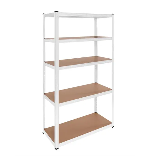Essential Metallregal Weiß 5 MDF-Regale für Büro, Garage