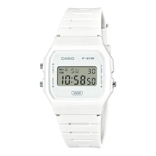 Casio Armbanduhr F-91WB-7AEF - Digitale Uhr mit präzisem Quarzwerk und spritzwassergeschütztem Design, ideal für den Alltag und sportliche Aktivitäten.