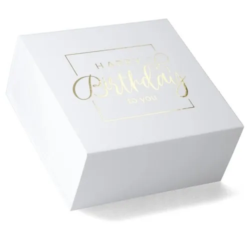 ideas in Boxes Geschenkbox Happy Birthday Geschenkkarton, Premium Magnetbox, Geschenkverpackung für Geburtstag mit Schriftzug