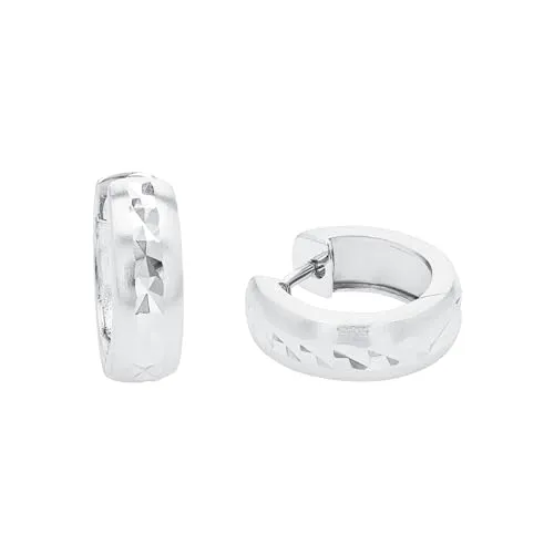 Amor Creolen 925 Sterling Silber Damen Ohrschmuck - Ohrringe für Damen aus 925 Sterling Silber, matt-glänzend mit praktischem Scharnierverschluss, ideal als Geschenk in Schmuck Geschenk Box.