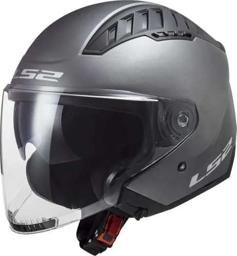 LS2 Motorradhelm OF600 Copter II Jethelm mit Sonnenvisier - Motorradhelm mit sportlichem Design, extrem leicht und sicher. Integriertes Sonnenvisier und maximale Belüftung - ideal für Pendler in der Stadt.