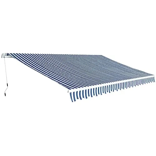 vidaXL Gelenkarmmarkise 500 cm Blau/Weiß - Außenanbau mit stabiler Aluminiumkonstruktion und wasserabweisendem Polyestergewebe. Ideal für Schatten und Schutz auf Terrasse oder im Garten.