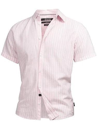 Indicode Kurzarmhemd INBravida - Leichtes Leinenmix Hemd mit Button-Down-Kragen, ideal für stilvolle Eleganz und hohen Tragekomfort im Alltag.
