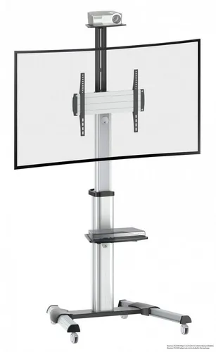 RICOO TV Ständer Rollbar - Höhenverstellbarer Universal Standfuß für 40-75 Zoll Fernseher, mit Rollen und integriertem Kabelmanagement für flexibles TV-Viewing