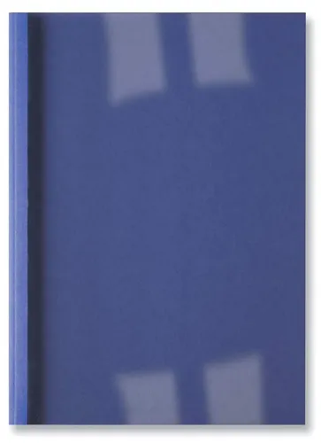 GBC IB386619 Thermobindemappe Business Line Leinen - 3 mm, 100 Stück, royalblau, mit transparentem PVC-Deckblatt für optimale Lesbarkeit und edler Leinenoptik