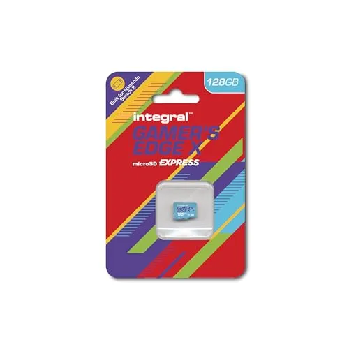 Integral 128GB Gamer's Edge X microSD Express für Switch 2 – bis zu 890MB/s Lesen, 550MB/s Schreiben, 4K, A1, NVMe, High-Speed Gaming, kürzere Ladezeiten, ultraschneller Speicher