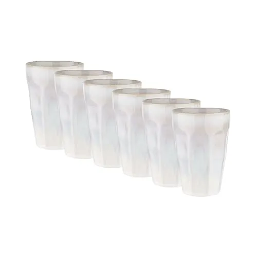 BUTLERS Set 6x Latte Macchiato Tassen 330ml aus Porzellan -BERGAMO- Tee- und Kaffeebecher | Cappuccino Kaffee Tassen in Boho Vintage Landhaus Stil | Spülmaschinen- und mikrowellenfest