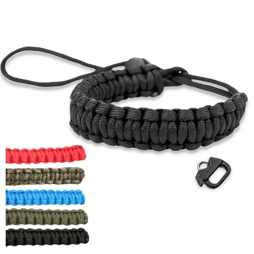 LENS-AID Handschlaufe für Kamera: Paracord Kordel Wrist-Band Kameragurt zum Tragen am Handgelenk DSLR Tragegurt