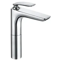 Kludi BALANCE Waschschüssel-Einhandmischer DN 15 - Waschtischarmatur mit geschlossenem Hebel und Keramik-Kartusche für präzise Temperaturkontrolle, Durchflussmenge 8 l/min, ideal für hohe Waschschüsseln.