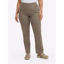 Bequeme Stretch-Jeans in Braun