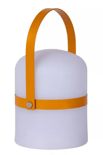 Licht-Erlebnisse Gartenleuchte AREL, LED fest integriert, Warmweiß, Akku LED dimmbar IP44 rund D: 10 cm 18,5 cm Weiß Braun 01.10.1950 lm
