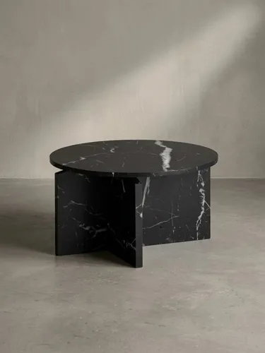 Moderner Couchtisch 60x60 cm in Marmor-Optik