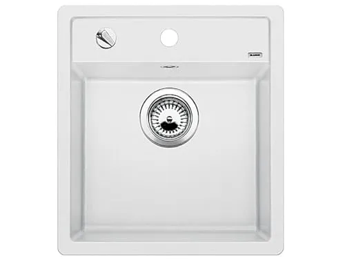 BLANCO DALAGO 45 | Granitspüle in SILGRANIT weiß für 45 cm Unterschränke - Pflegeleichte Granitspüle mit großem Beckenvolumen für optimale Raumausnutzung in modernen Küchen. Ideal für sperriges Geschirr und vielseitig einsetzbar.