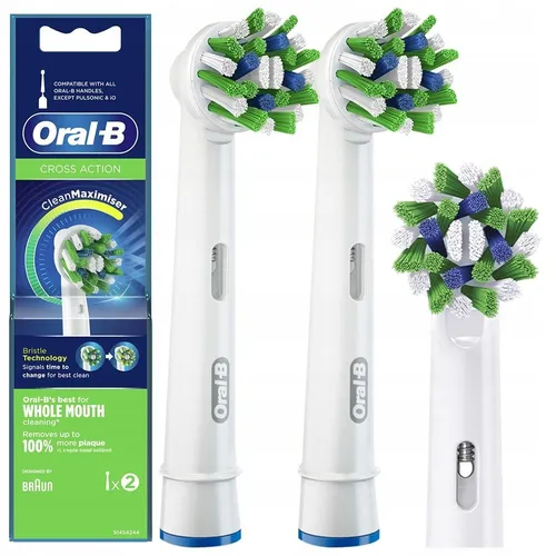 2x Cross Action EB50 Replacement Heads for Electric Toothbrushes New