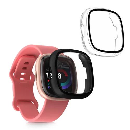 2x Glas Hülle für Fitbit Versa 4 Sense 2 Schutzhülle