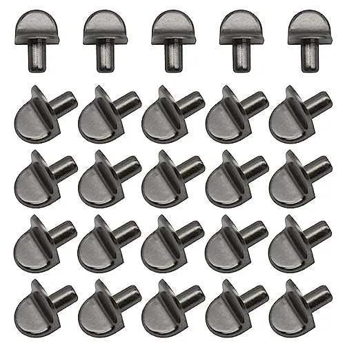 Hocansen 50 Stück Einlegeboden Halter 5mm Regalbodenträger L Form Bodenträger für Möbel Schränke Schuhschränke (Gun Black/LX)