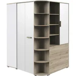 Mid.you Begehbarer Eckschrank Wimex Cariba, Weiß und Eiche