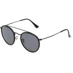 Ray-Ban RB 3647N Unisex-Sonnenbrille - Stilvolle Rundbrille mit rosa Metall-Gestell - Sportbrillen | Hochwertige Unisex-Sonnenbrille mit grauen Gläsern und robustem Metall-Gestell für optimalen UV-Schutz und trendigen Look.